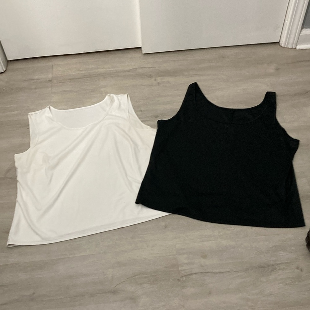 Black and white Relaxed Boxy Tank Tops